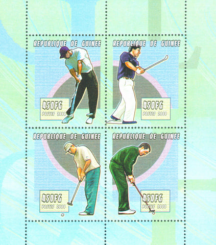 Golf Sport Souvenir with 4 stamps Mint NH