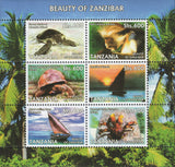 Nature Turtles Animals Block Souvenir of 6 stamps Mint NH Tanzania