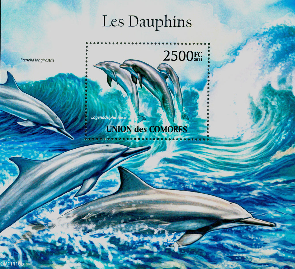 Dolphins animals Souvenir Sheet Mint NH