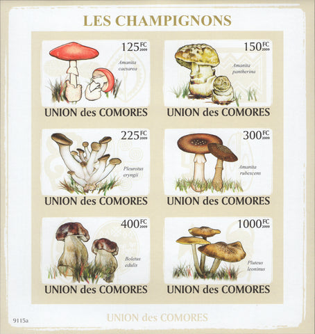 Mushrooms Block Souvenir of 6 stamps Mint NH