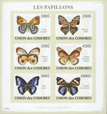 Butterflies Insects Imperforated Block Souvenir of 6 stamps Mint NH