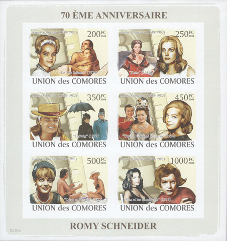Rommy Schneider, famous actress, celebrity, Cinema, Imperforate Souveni