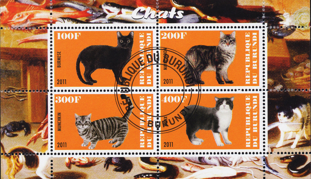 Cats - Stamp Souvenir Sheet of 4
