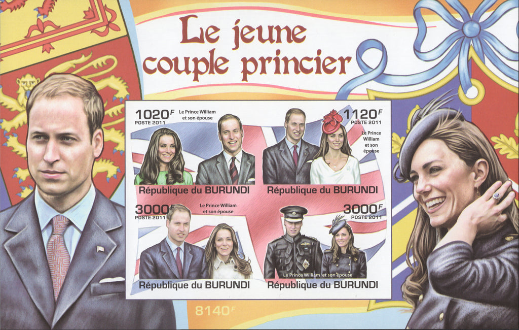 Royal family Prince William and his wife Imperforate Souvenir sheet MNH
