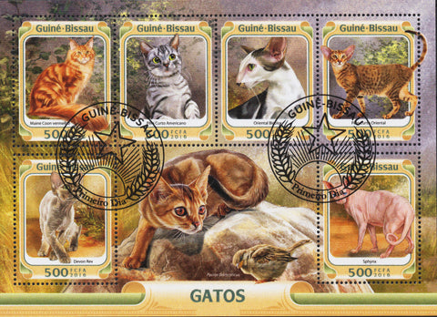 DOMESTIC CATS SOUVENIR SHEET OF 6 STAMPS