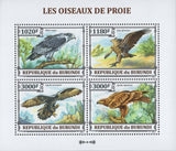 Prey Birds Mountains Trees Souvenir Sheet of 4 Stamps MNH