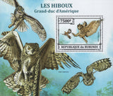 American Owls Birds Souvenir Sheet MNH