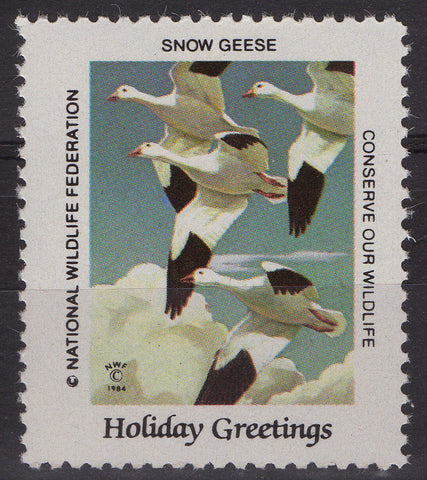 National Wildlife Federation Cinderellas 1984 Holidays Issue Snow Geese MNH