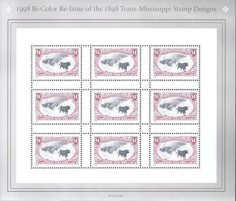 USA Stamp 1898 Trans-Mississippi 1998 Re-Issue Souvenir Sheet of 9  MNH