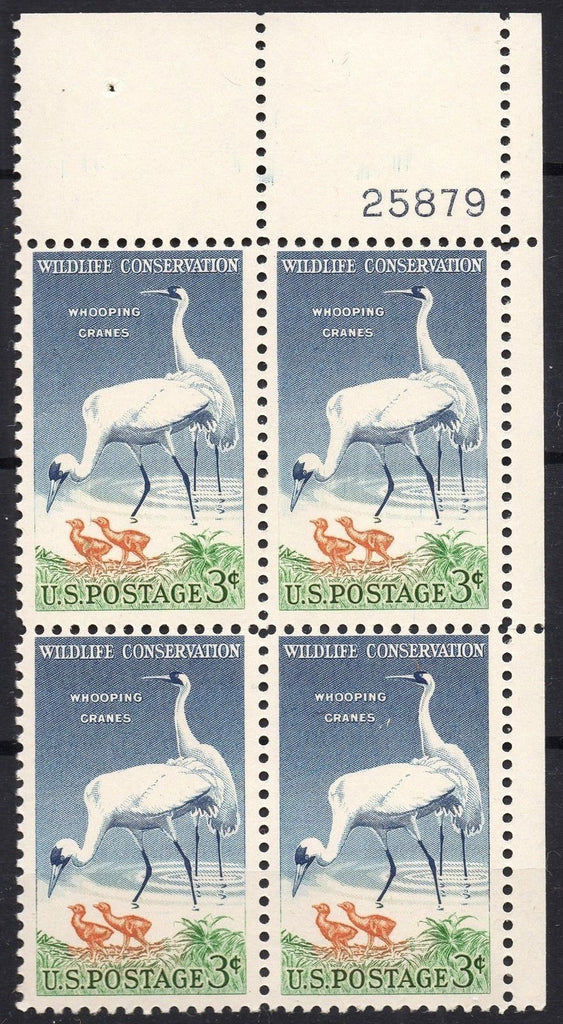 USA Stamps 1957 3c Whooping Cranes Wildlife Conservation MNH Vintage