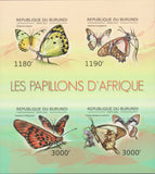 Butterflies Imp. Souvenir Sheet of 4 stamps