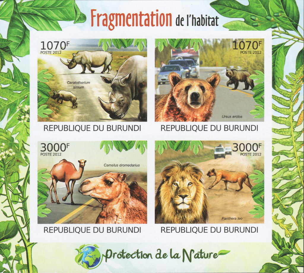 Nature Protection Habitat Fragmentation Imperforated Sov. Sheet of 4 Stamps MNH
