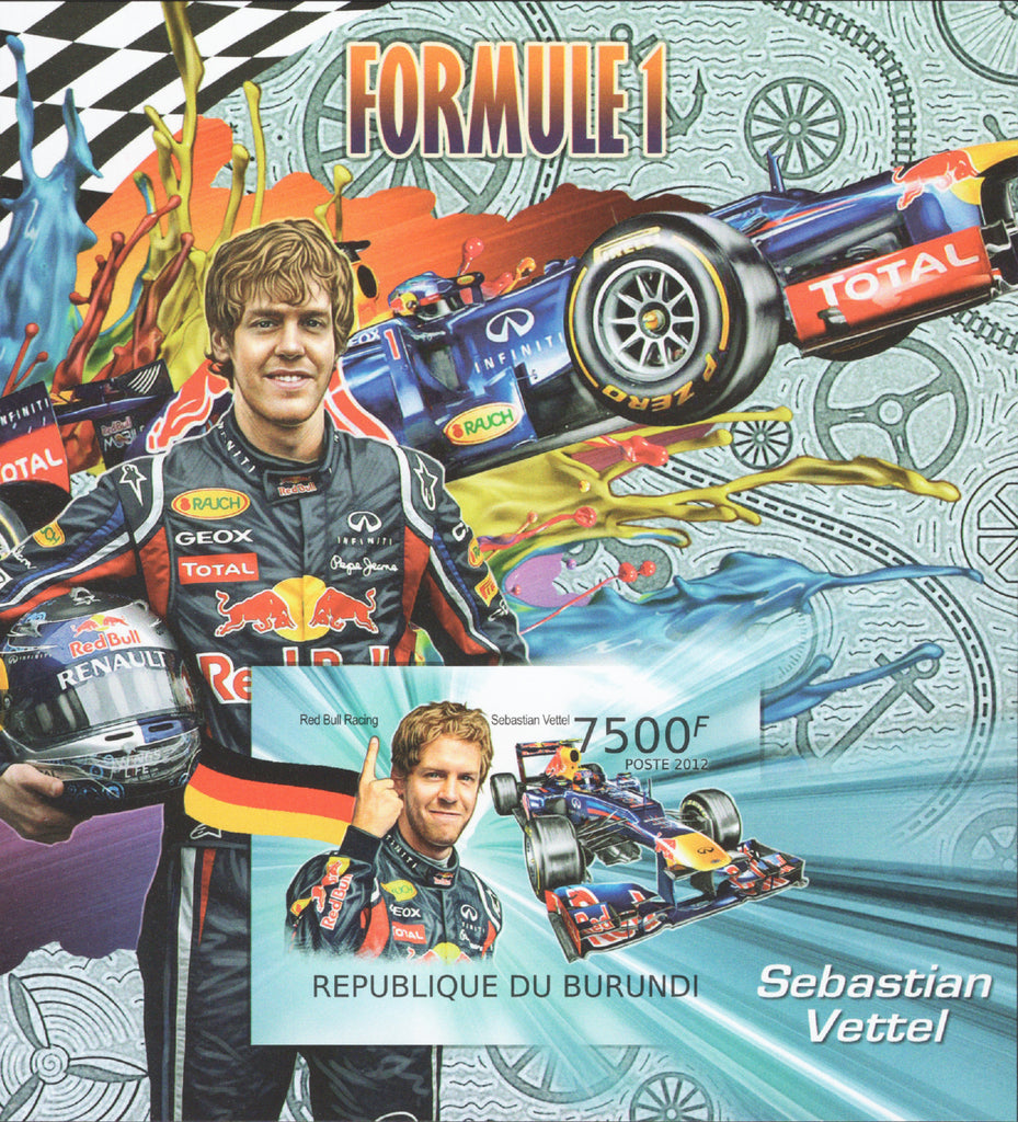 Formula 1 Sebastian Vettel Imperforated Souvenir Sheet Mint NH