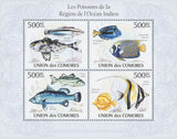 Indian Ocean Fish Souvenir Sheet of 4 Stamps Mint NH