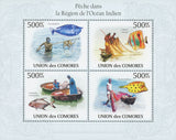 Indian Ocean Fishing Souvenir Sheet of 4 Stamps Mint NH