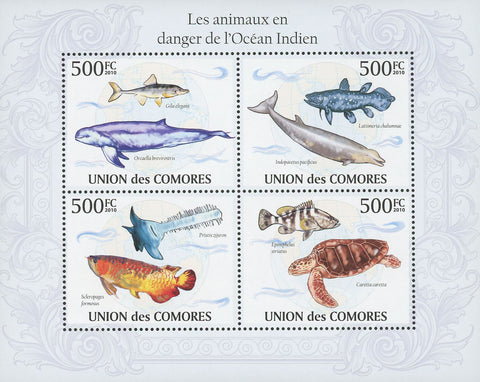 Indian Ocean Endangered Animals Souvenir Sheet Mint NH