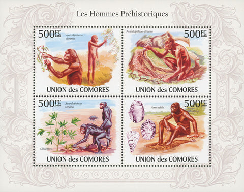 Prehistoric Man Souvenir Sheet of 4 Stamps Mint NH MNH