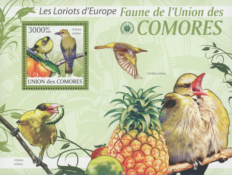 Oriole Fauna Europe Birds Fruits Souvenir Sheet Mint NH