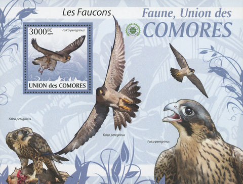 Falcons Stamp Birds of Prey Raptors Souvenir Sheet Mint NH