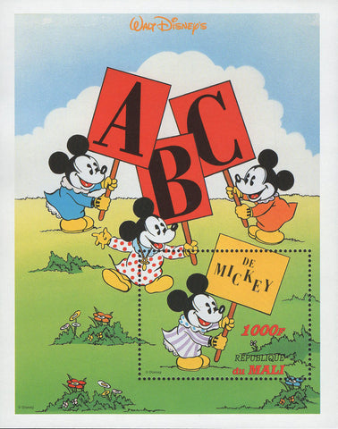 Mali ABC of Mickey Mouse Souvenir Sheet MNH