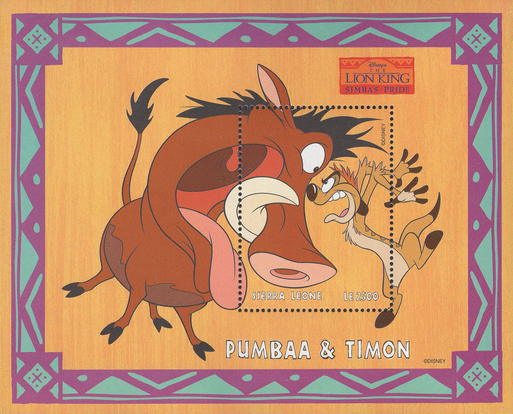 Sierra Leone Disney Lion King Pumbaa & Timon Souv. Sheet MNH
