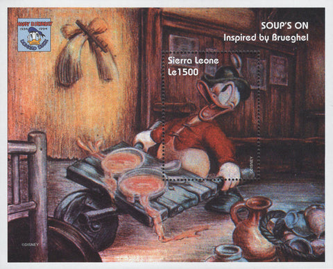 Disney Stamp Donald Duck Painter Pieter Bruegel Souvenir Sheet MNH