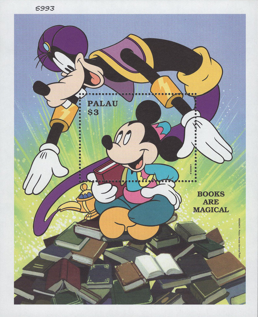 Palau Disney Mickey Goofy Books are Magical Souvenir Sheet MNH