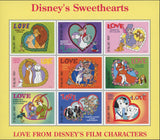 Palau Disney Sweethearts Lion King Robin Hood Dalmatians Souv. of 9 Stamps MNH