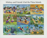Palau Disney Mickey and Friends Visit the Palau Islands Souv. of 9 Stamps MNH