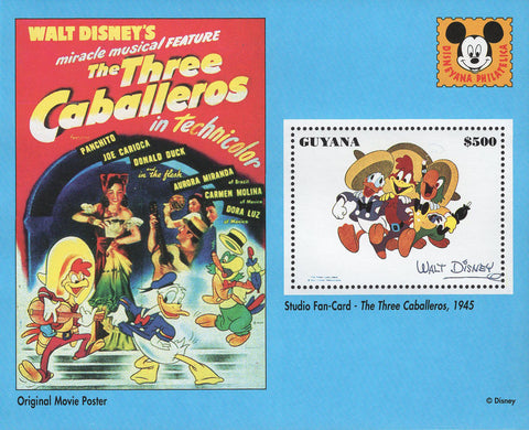 The Three Caballeros Walt Disney Souvenir Sheet Mint NH