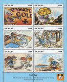 Pirate Gold Pastel Story Boards Souvenir Sheet of 6 Stamps MNH