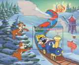 Grenada Christmas Train Snow Mickey Disney Souvenir Sheet Mint NH
