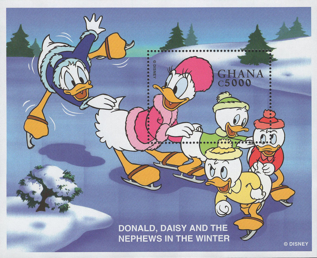 Ghana Donald Daisy And Nephews In The Winter Souvenir Sheet Stamp MNH