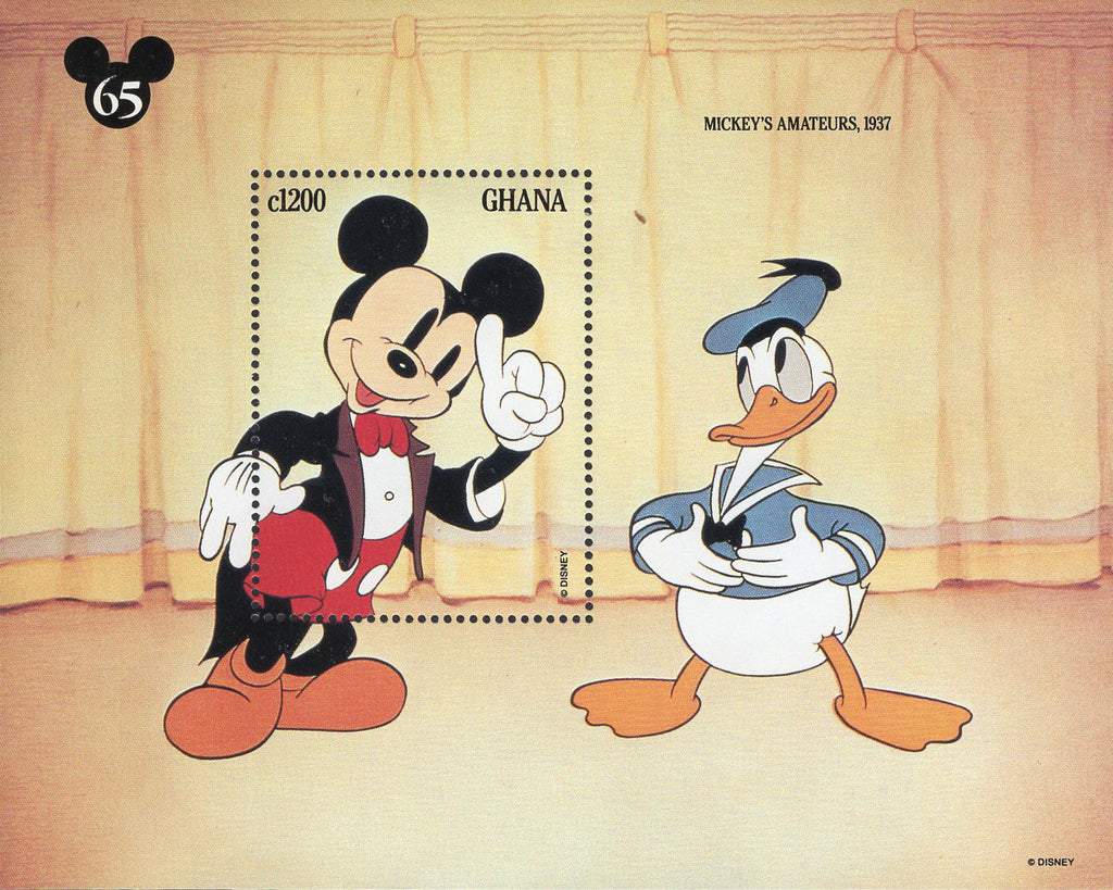 Disney Stamp Mickey Amateues Donald 1937 Souvenir Sheet MNH