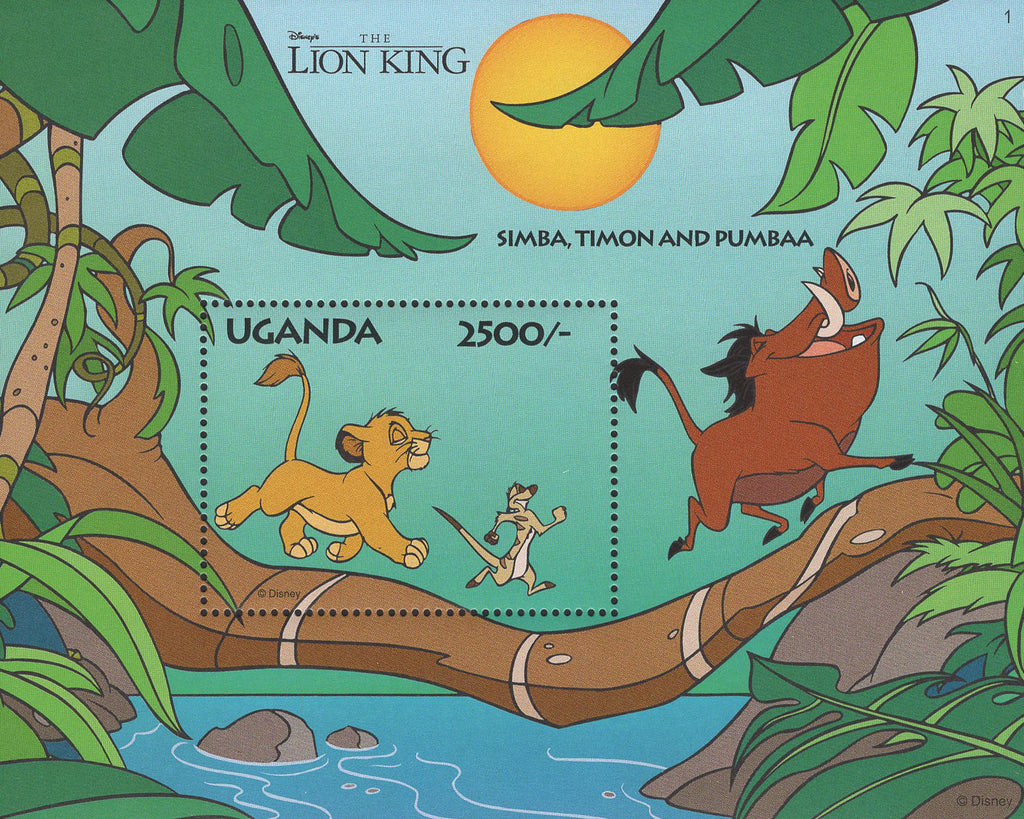 Simba Timon And Pumbaa Lion King Disney Souvenir Sheet Mint NH