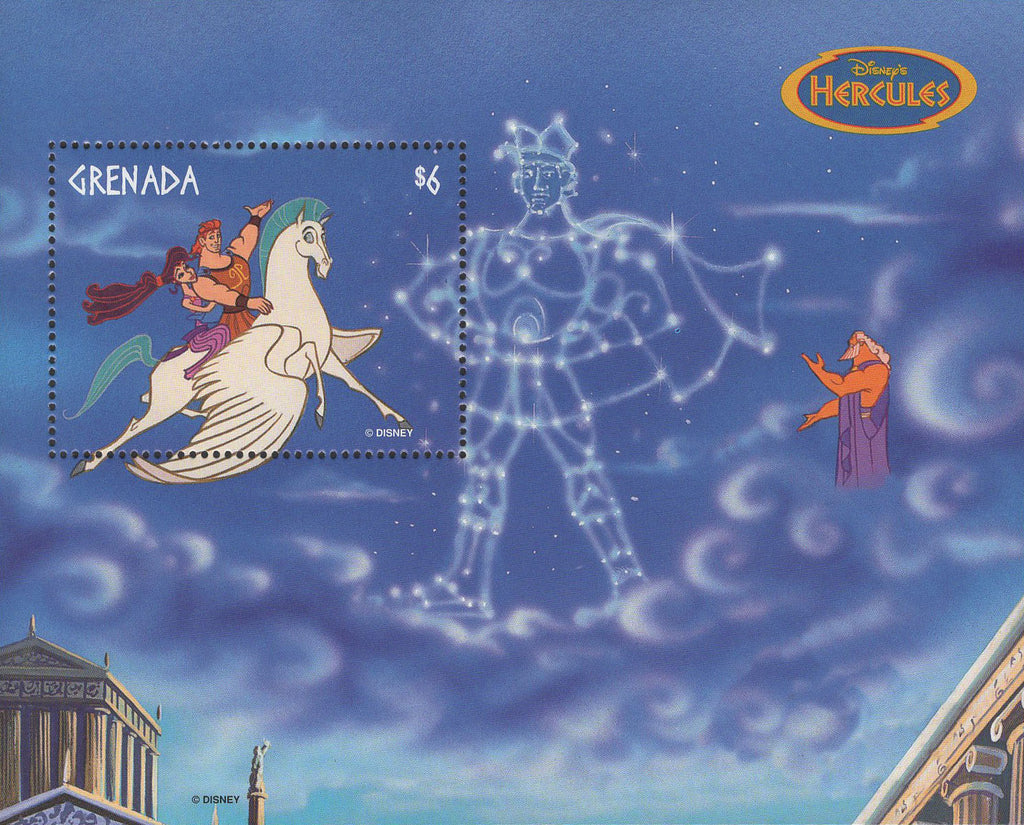 Grenada Disney Hercules Meg Pegasus Zeus Souvenir Sheet Mint NH