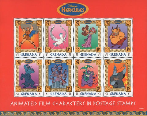 Disney Stamp Hercules Animated Film Characters Postage Stamp Souvenir Sheet MNH