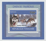 Sled Dog Husky Siberian Miniature Souvenir Sheet Stamp MNH