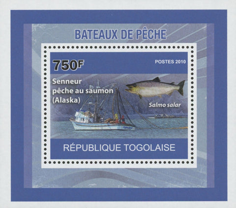 Fishing Boats Alaska Salmon Purse Seine Mini Souvenir Sheet Stamp MNH