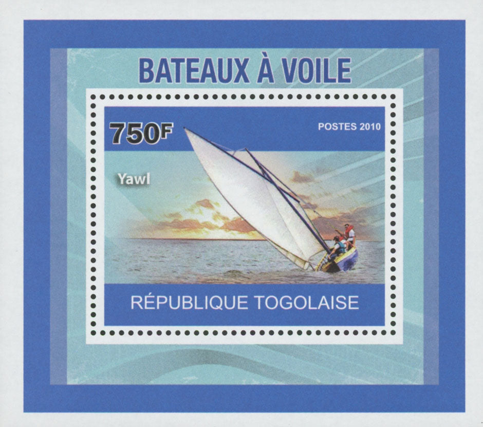 Sailing Boat Yawl Sunset Miniature Souvenir Sheet Stamp Mint NH