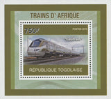 African Trains "Gautrain" 2010 Souvenir Sheet Transportation Stamp Mint NH