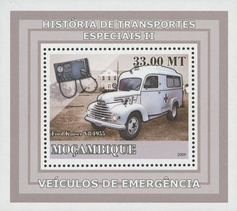 Special Transport Emergency Ford Kaiser Ambulance Mini Sov. Sheet MNH