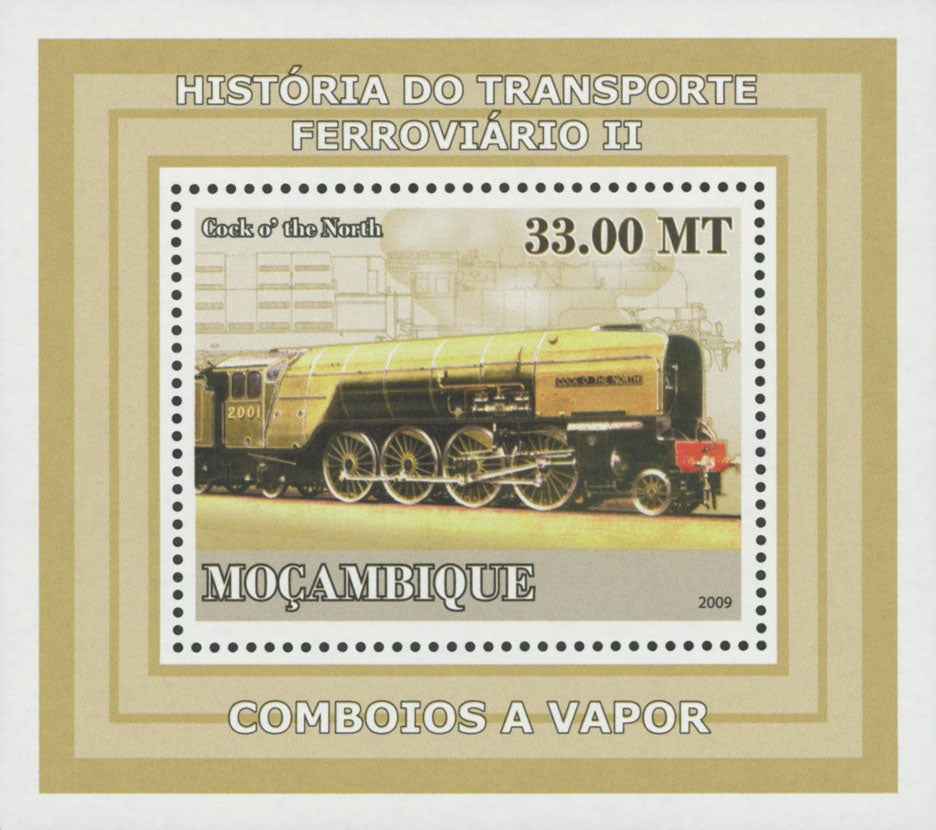 Rail Transport Steam Train O' the North Mini Sov. Sheet Stamp MNH