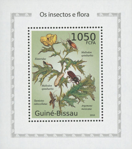 Insects And Flora Click Beetle Mini Sov. Sheet MNH