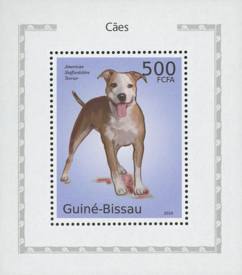 Dog Stamp American Staffordshire Terrier Mini Sov. Sheet Stamp MNH