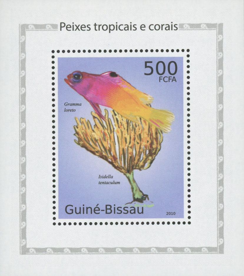 Tropical Fish And Corals Royal Gramma Mini Sov. Sheet Stamp MNH