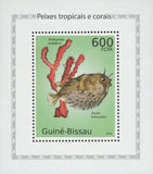 Fish Stamp Corals Long-spine Porcupinefish Mini Sov. Sheet Stamp MNH