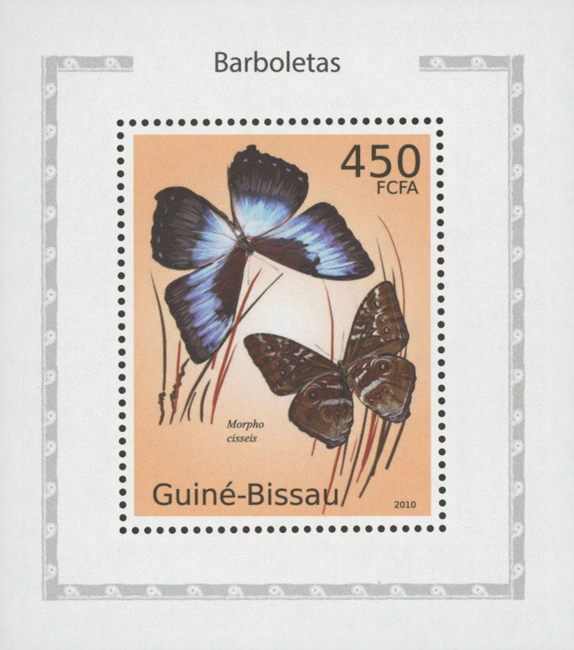 Butterflies Stamp Cisseis Morpho Mini Souvenir Sheet MNH