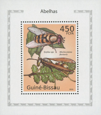 Bees Stamp Mischocyttarus Flavitarsis Mini Souvenir Sheet MNH