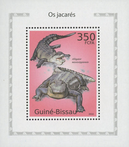 Alligators Stamp Reptile Mississippiensis Mini Souvenir Sheet MNH